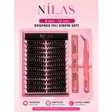 Empressco 80D Kirpik 8mm- 16MM Premium Takma Kirpik Seti / Cımbız-Yapıştırıcı-Sabitleyici Ful Set