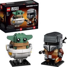 Aesco LEGO Brickheadz Star Wars The Mandalorian & The Child 75317-10 Yaş ve Üzeri Star Wars Sevenler Için Baby Yoda Içerenyaratıcı Oyuncak Yapım Seti (295 Parça)