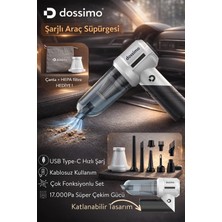 Die Grup Dossimo Nitro X2 Kablosuz Araç Içi Süpürge Katlanabilir Çok Amaçlı |güçlü Vakum|hava Pompası|çanta Hediye