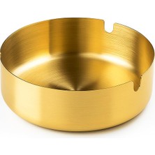 Die Grup Busstier Gold Metal Küllük, Modern Silindir Tasarım Kül Tablası, Portatif Araç Küllüğü, Ev ve Ofis Için Şık Masaüstü Kül Tepsisi, Kolay Temizlenir Altın Rengi Koku Yapmayan Küllük