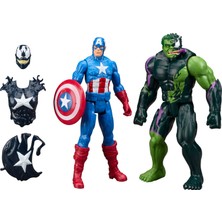 Aesco Marvel Avengers Venomversus Titan Hero Serisi Venom Etkili Captain America ve Venom Etkili Hulk Aksiyon Figürü 2’li Paket, 30 cm Süper Kahraman Oyuncakları, 4 Yaş ve Üzeri