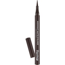 Die Grup Flormar Mat Likit Kalem Eyeliner (Kahve) - Midnight Matte Eyeliner - 002 Brown - 8690604641659