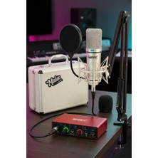 Aesco Midex Cx1-C Mikrofon GLX-500 Ses Kartı + Stand Pop Filtre Set