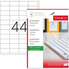 Aesco Tanex TW-2044 Lazerpostalama, Davetiye, Kargo Işleri Için Her Pakette 100 Sayfa Etiket, Beyaz