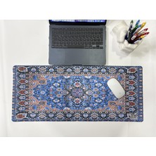Aesco Rakkun Shop Mouse Pad, 30X70 Cm, Mavi Halı Desen Baskılı, Kaymaz Taban, Bilek Destekli, Dikişsiz Kenar, Ergonomik, Ofis ve Oyuncular Için (Mavi)