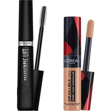Die Grup L’oréal Paris Infaillible Tüm Yüze Uygulanabilir Kapatıcı 330 Pecan & Telescopic Lift Maskara Makyaj Seti