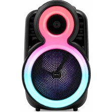 Die Grup Hepu HP-115 Partybox Bluetooth Hoparlör – 8” Hoparlör 20W Güç Rgb Işık Tws Destekli