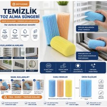 Die Grup 3 Adet Temizlik Toz Alma Süngeri | Nemli Kullanımlı Yeniden Kullanılabilir Sihirli Temizlik Süngeri | Panjur, Cam, Ray Temizleyici 10,5 x 6 cm