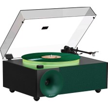 Die Grup Fennessy I5S Bluetooth Hoparlörlü 45W Hi-Fi Işıklı Retro Pikap Plakçalar Turntable, Yeşil