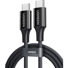 Die Grup Ugreen Usb-C 100W 5A Qc Pd Örgülü Hızlı Şarj Kablosu, 1 Metre, Siyah, 65249