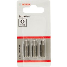 Aesco Bosch Accessories Bosch Professional Bit Ekstra Sert Iç Torx Vidalar Için (T40, Uzunluk: 25 Mm, 3 Adet)