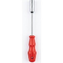 Aesco Proalet Lokma Uçlu Tornavida, Ergonomik Kırmızı Plastik Saplı, Metal Mil, Altıgen Somun Sıkıcı, Hobi ve Ev Tamiri Için (17 Mm)