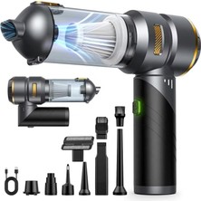 Die Grup Promosyonca, Araç Süpürgesi, El Süpürgesi, Kablosuz, 16000 Pa, Fırçasız Motor, 6000 Mah, Type-C, 9 Başlıklı, Katlanır Saplı, Güçlü Çekim Gücü, Premium Kaliteli