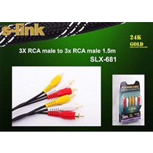 Die Grup S-Link SLX-681 1.5m 3'lü Rca Video Kablo