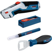 Aesco Bosch Profesyonel El Aleti Seti 4 Parça (1x Şişe Açacağı; 1x Değiştirilebilir Maket Bıçağı 180MM; 1x Işaretleme Kalemi; 1x Maket Bıçağı Yedeği 10 Parça; 1x L-Boxx Mini)