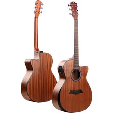Aesco Midex Maxword M450-EQ Profesyonel Masif Ağaç Elektro Akustik Gitar Seti 4/4 Yetişkin Seri Üst Segment