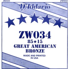 Aesco D'addario ZW034 Tek Akustik Gitar Teli (34)