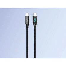Die Grup X-Powerdigi 5A 100W 120 cm Type-C To Type-C Dijital Ekranlı Hızlı Şarj/data Kablosu