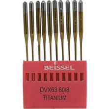 Die Grup Beıssel Beissel DVX63 Sanayi Tipi Reçme Makinesi Iğnesi 8/60 Numara Altın Ses Uçlu 10 Adet (1 Paket)