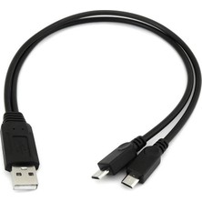 Die Grup Micro USB Y Kablo Data Power Çevirici Dönüştürücü Çoklayıcı Kablo