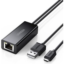 Die Grup Ugreen Micro USB Ethernet Dönüştürücü Adaptör, Siyah