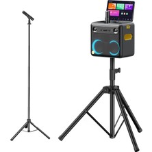 Die Grup Ikarao Partybox Hoparlör ve Mikrofon Standlı Break X2 600W Karaoke Bluetooth Hoparlör Seti