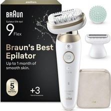 Braun Silk·épil 9 Flex Epilatör, Islak ve Kuru, Kalıcı Pürüzsüz Cilt, 9-071 3D
