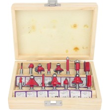 Aesco 12 Parça Freze Uç Takımı Ahşap Oyma Ağaç Delme Özel Ahşap Çantalı Set 6 mm