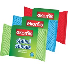 Die Grup 3'lü Sihirli Sünger Petek Dokulu Çok Amaçlı Temizlik Süngeri