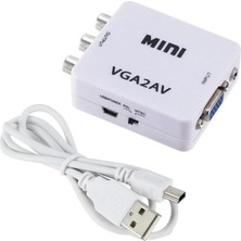 Die Grup Lunatic 0450 VGA To Av 3rca Video 1080P Çevirici Dönüştürücü Adaptör 3.5mm Destekli