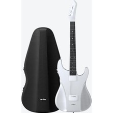 Aesco Aeroband Akıllı Gitar Telsiz, Akustik Elektrikli Seyahat, Taşınabilir Sessiz, Çıkarılabilir Klavyeli Meraklılar, Yetişkinler, Gençler, Mıdı (Çantalı Beyaz Gitar)