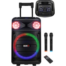 Die Grup Midex MXR-1100 Taşınabilir Seyyar Mikrofonlu Işıklı Akülü Ses Sistemi Hoparlör (1100 Watt)