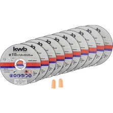 Aesco Kwb Kesme Diski Ince Açılı Taşlama 115 mm - Paslanmaz Çelik Inox Için Ayırma Diski - Saklama Kutusu Kulak Tıkacı Dahil - Abm. 115 x 1 x 22,23, Ø