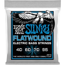 Aesco Ernie Ball Extra Slinky Flatwound Elektrik Bas Telleri, Ölçü 40-95