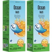 Die Grup Ocean Multivitamin Multimineral Balık Yağı Ballı-Portakal Aromalı Şurup 150ML 2 Li Paket P07108