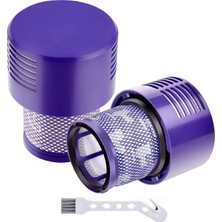 Die Grup Dyson Elektrikli Süpürge V10 SV12 Cyclone Animal Absolute Total Clean Motorhead Akülü Elektrikli Süpürge Için Yedek Filtre #DY-969082-01 (2 Adet Filtre 1 Temizleme Fırçası)