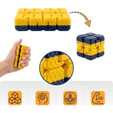 Aesco Taraftar Rengini Seç Fidget Cube - ( Sarı - Lacivert ) - Dayanıklı Stres Küpü ve Konsantrasyon Aracı