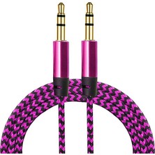 Die Grup Diwu Aux Stereo 3.5mm Data Ses Örgü Kablo Pembe