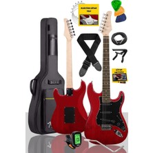 Aesco Midex RPH-30RD Gül Klavye Strat Kasa Sss Elektro Gitar Seti
