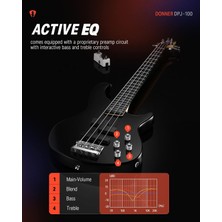 Aesco Donner DPJ-100 Pj-Style Bas Gitar (Siyah)