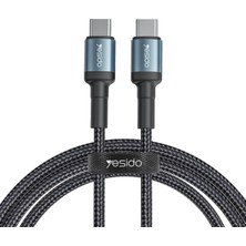 Die Grup Yesıdo 60W Hasırlı Type-C To Type-C Pd Hızlı Şarj Kablosu, 1.2 Metre