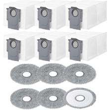 Die Grup Qrevo S/qrevo Maxv/qrevo Pro/qrevo C/qrevo L/qrevo S/qrevo Curv/qrevo Master/qrevo Maxv/qrevo Plus/qrevo Slim Roborock ile Uyumlu 6 Adet Toz Çöp Torbası,6 Adet Mop Paspas Bez Yedek Parça Seti-12 Parça