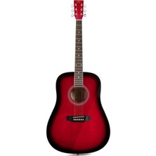Aesco Sx SD104RDS Akustik Gitar (Kırmızı)