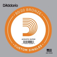 Aesco Daddario BW030 Akustik Tek Tel, 80/20 Bronze Wound, 030, ( Re) Pa