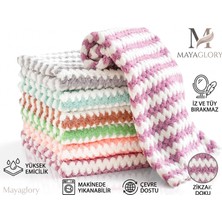 Die Grup Mayaglory Çok Amaçlı Mikrofiber Temizlik Bezi Seti - 3'lü Paket, Yüksek Emici, Iz ve Tüy Bırakmayan Mutfak, Cam ve Araç Kurulama Havlusu (Dalgalı Doku, Çok Renkli)