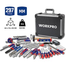 Aesco Workpro WP209100 297 Parça Cr-V Profesyonel El Aleti Tamir Seti Tamir Bakım Çantası