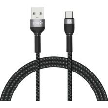 Die Grup Psr Aksesuar Siyah Siyah Shira Serisi Type-C USB Kablo 1 Metre- ile Uyumlu
