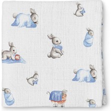 Die Grup Deux Lapins Bébé Lapin Müslin Örtü 100X100 cm