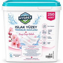 Hygrex Yüzey Temizlik Havlusu Kiraz Çiçeği Kokulu Islak Kova Mendil 250 Adet Ev Ofis Tüm Yüzeyler