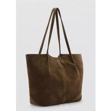 Mango Süet Deri Shopper Çanta